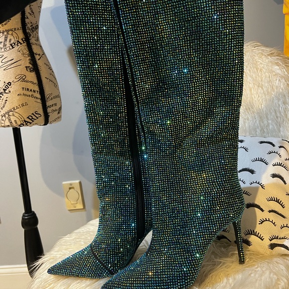 INC International Concepts Shoes - INC International Concepts Sparkling Green Heeled Boots